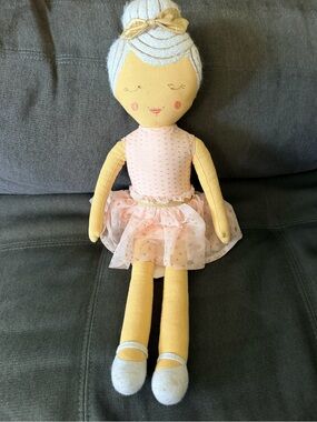 Pillowfort Pink & Yellow Ballerina Cloth Doll